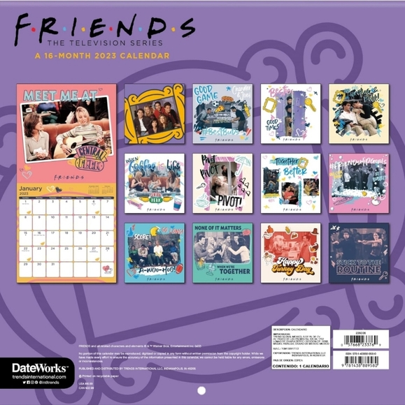 NEW Collectible Friends TV Show 16 Month Calendar Unopened - Picture 2 of 4